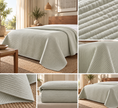Chandni Sage Quilted Cotton Bedspread – 220 × 240 cm | Textured Pure Cotton | 1 Piece