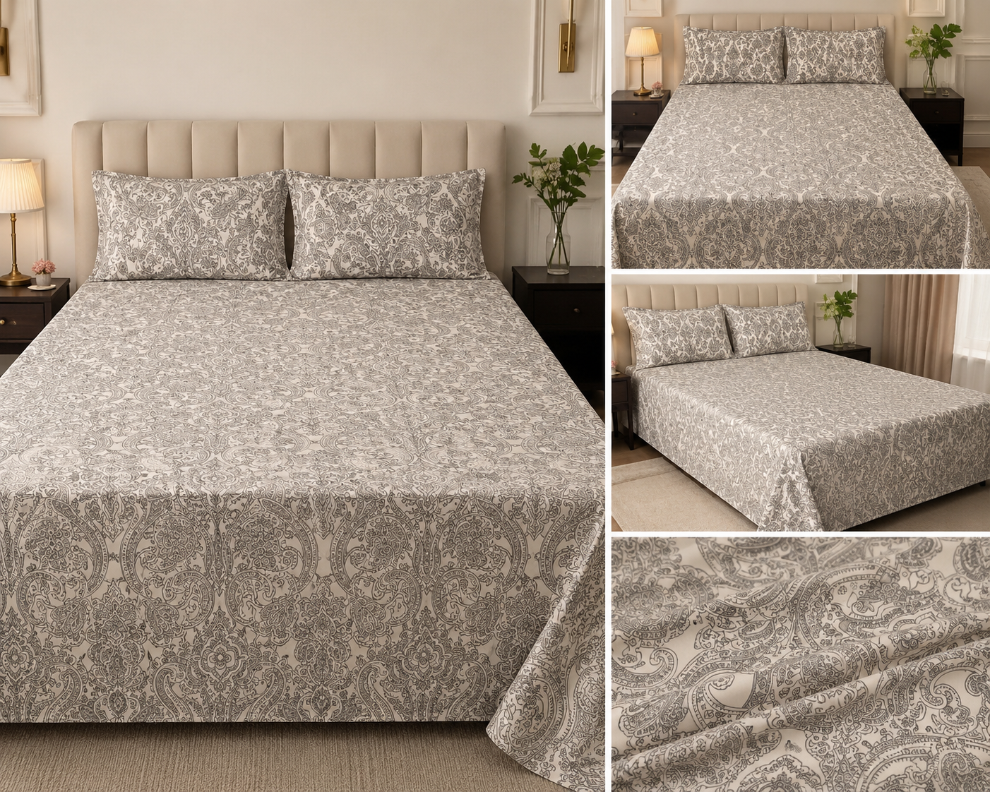Zarafina – Jumbo King XL Bedsheet Set (305 × 305 cm) | Tencel Cotton | Includes 2 Pillow Covers