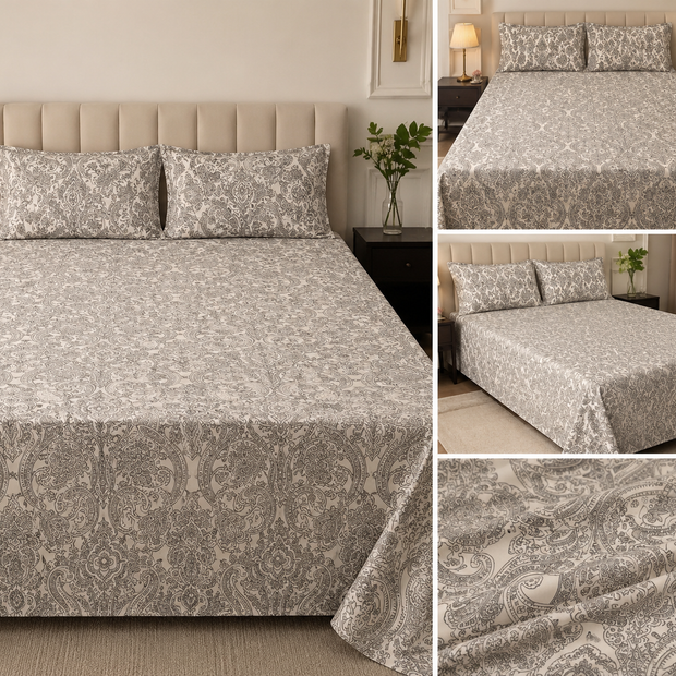 Zarafina – Jumbo King XL Bedsheet Set (305 × 305 cm) | Tencel Cotton | Includes 2 Pillow Covers