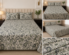 Olive Paisley Royale – Jumbo King XL Bedsheet Set (305 × 305 cm) | 100% Tencel Cotton | Includes 2 Pillow Covers