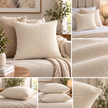 Ivory Whisper Chenille Cushion Cover – | 45 by 45 cms | Textured Luxury | 1 Piece