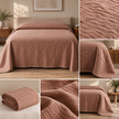 Luxury Rosewood Mist Cotton Muslin Super King Bedspread – 260 × 260 cm | 1-Piece Bedspread
