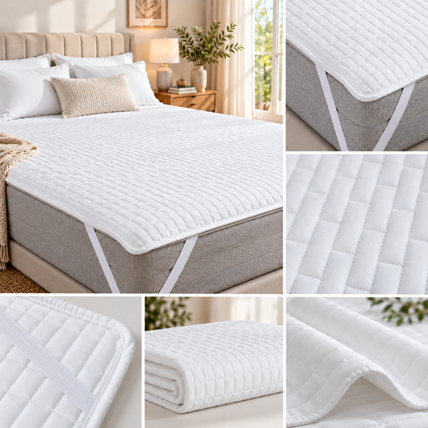 Cloud Luxe Tencel Cotton Mattress Protector – 120 × 200 cm | Quilted Comfort Everyday Protection
