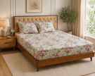Blush Meadow Floral – Super King Size Sheet (270 by 270 cms) | 100% Cotton | Includes 2 Pillow Covers