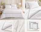 Silverline Embroidered Luxe Duvet Cover Set – King Size (230 × 220 cm) | 400 Thread Count Percale Cotton | 3-Piece Premium Bedding Set