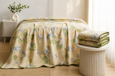 Royal Blue Blossom Vine Elegance Dohar – Single Size (152 x 229 cm / 60 x 90 inches) | Muslin Cotton | Lightweight All-Season | Set of 2