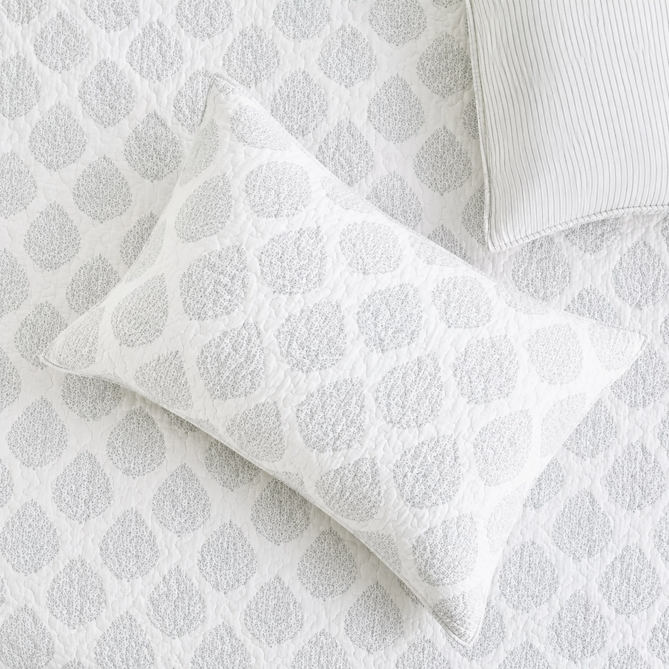 Ivory Whisper Reversible Quilted Bedspread – 300 TC Cotton | 260 x 240 cm | King Size | 2 Quilted Covers