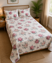 Rosé Hydrangea Bloom – Single Size Bedsheet (170 x 250 cm) | 100% Jaipuri Cotton | Includes 2 Pillow Covers