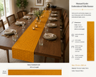 Mustard Eyelet Cotton Table Runner – 33 x 260 cm | cutwork-inspired geometric pattern