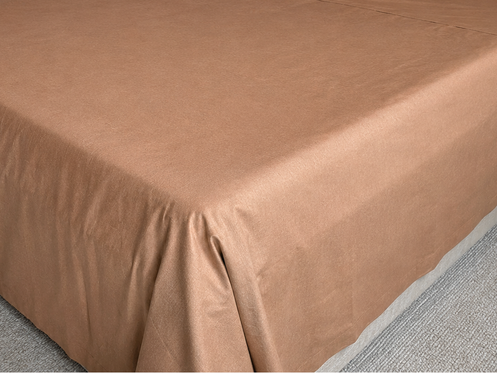 Mocha Copper Luxe – Super King Size Flat Bedsheet (274 x 274 cm) | 100% Tencel Cotton | Includes 2 Pillow Covers