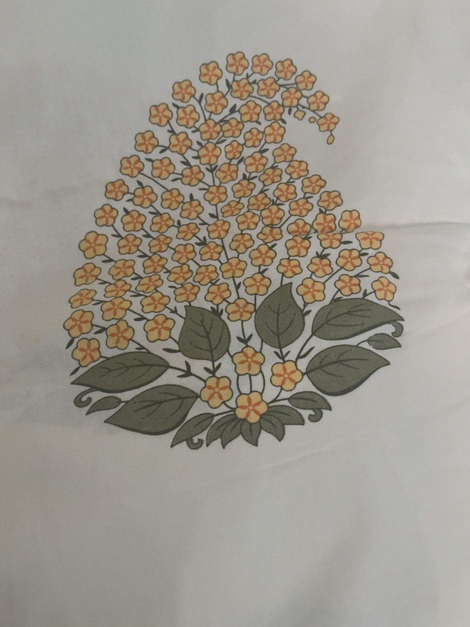 Yellow Golden Paisley Elegance – Super King Fitted Bedsheet | 400 Thread Count Percale Cotton