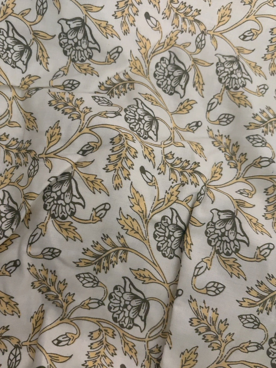 Yellow Golden Paisley Elegance – Super King Fitted Bedsheet | 400 Thread Count Percale Cotton