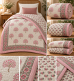 Gulabi Bagh – Single Size Floral Cotton Razai | Hand-Quilted | Reversible Floral Print | 1 Piece