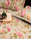 Blush Garden Bloom – Queen Size Bedsheet (260 x 230 cm) | 100% Jaipuri Cotton | Includes 2 Pillow Covers