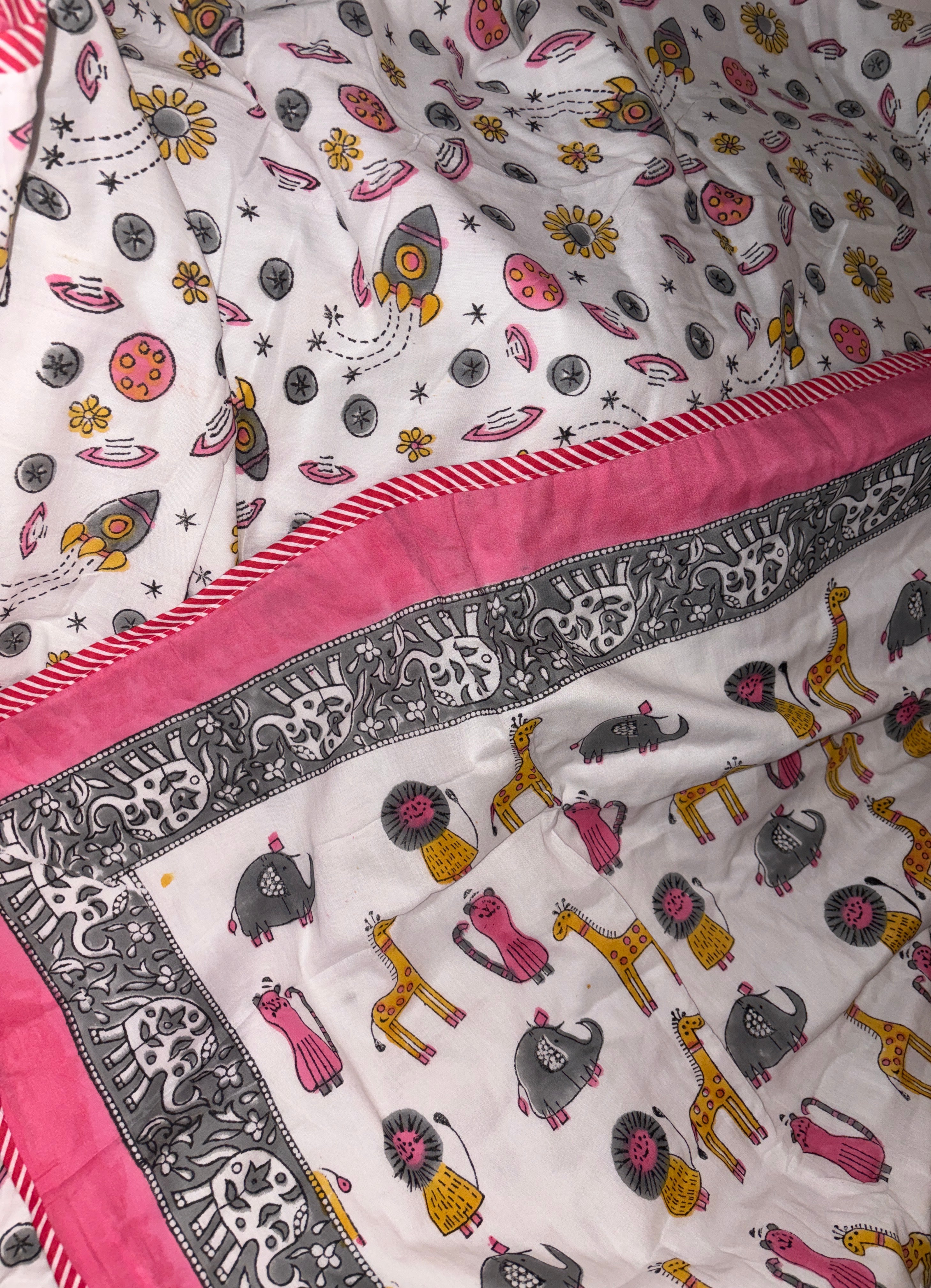 Wild Wonders Kids Muslin Reversible Dohar – Single Size (60 x 90 inch / 150 x 220 cm) | 100% Muslin Cotton | 1 Piece