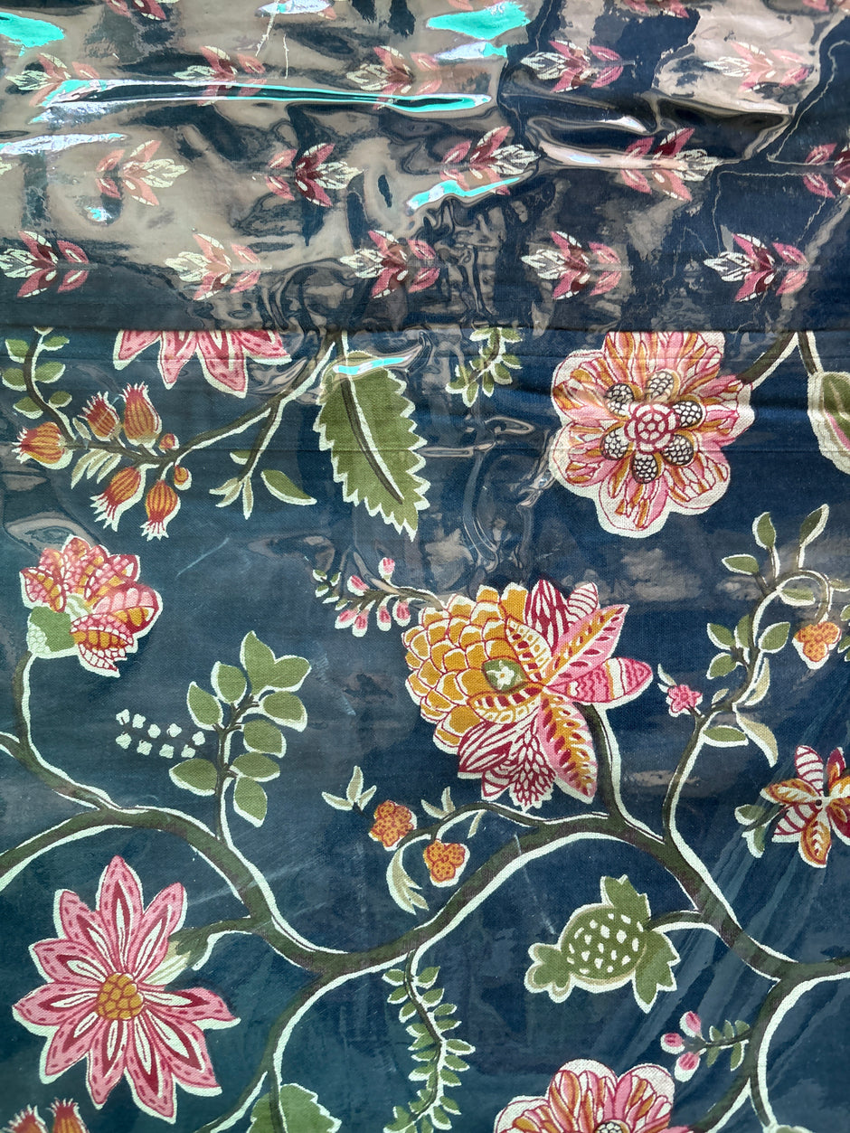 Midnight Gulnaar Ajrakh – Super King Size Bedsheet (274 x 274 cm) | 100% Jaipuri Cotton | Includes 2 Pillow Covers