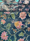 Midnight Gulnaar Ajrakh – Super King Size Bedsheet (274 x 274 cm) | 100% Jaipuri Cotton | Includes 2 Pillow Covers