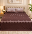 Chocolate Jaipuri Elegance – Super King Size Bedsheet (270 × 270 cm) | 100% Jaipuri Cotton | Includes 2 Reversible Pillow Covers