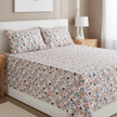 Vine Floral – Super King Size Bedsheet (274 x 274 cm) | 100% Tencel Cotton | Includes 2 Pillow Covers