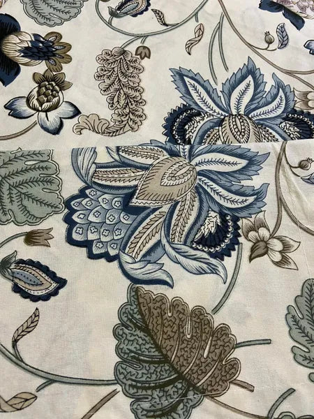 Azure Fern Elegance – Super King Size Bedsheet (274 x 274 cm) | 100% Percale Cotton | Includes 2 Pillow Covers