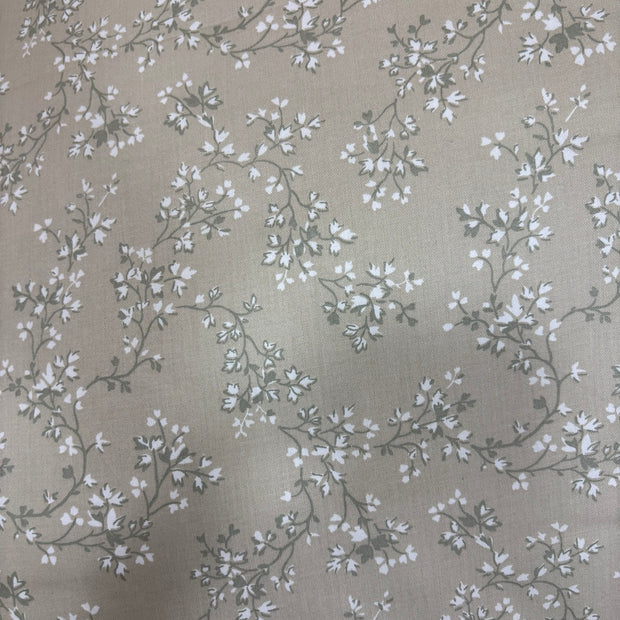 Taupe Blossom Garden – Jumbo King XL Bedsheet Set (305 × 305 cm) | 100% Tencel Cotton | Includes 2 Pillow Covers