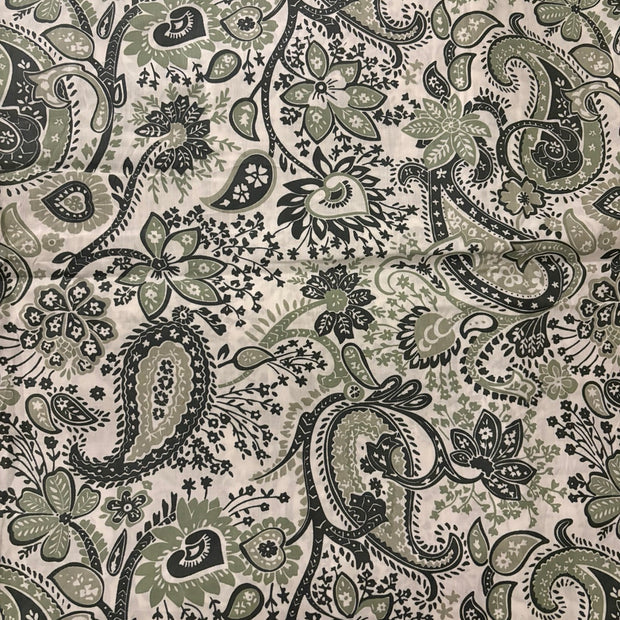 Olive Paisley Royale – Jumbo King XL Bedsheet Set (305 × 305 cm) | 100% Tencel Cotton | Includes 2 Pillow Covers