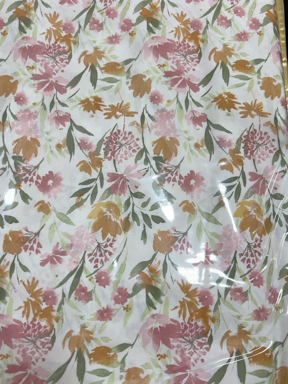 Sage Foliage Bloom – Jumbo King XL Size Bedsheet (305 × 305 cm) | 100% Tencel Cotton, 400 TC | Includes 2 Pillow Covers