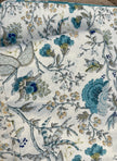 Teal Coastal Anokhi Blossom – Super King Size Jaipuri Cotton Bedsheet (270 x 270 cm) | Includes 2 Pillow Covers