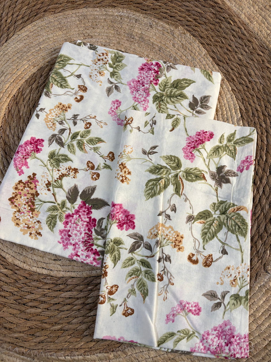 Single Size Bed Sheet- Pink Flover (Dispatch Time 24 Hours)