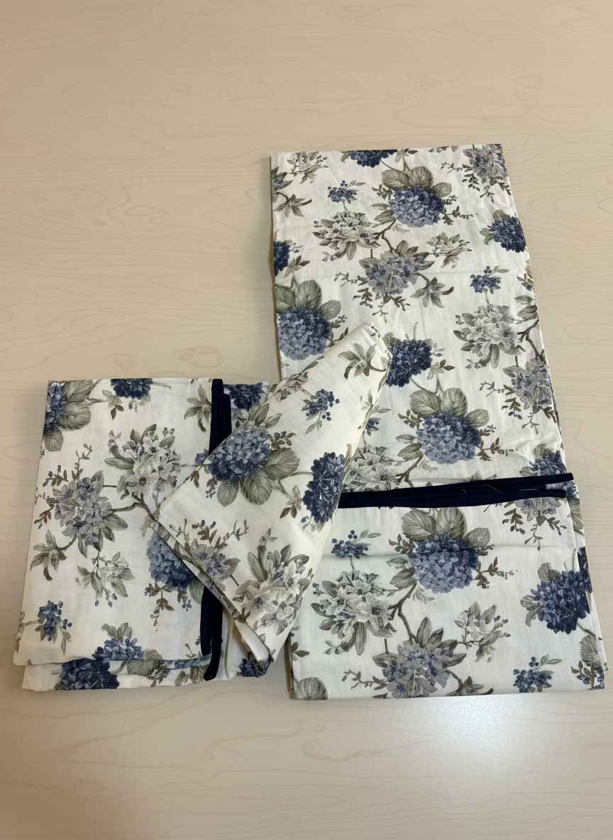 Single Bed Dohar - Blue Flower (Dispatch Time 24 Hours)