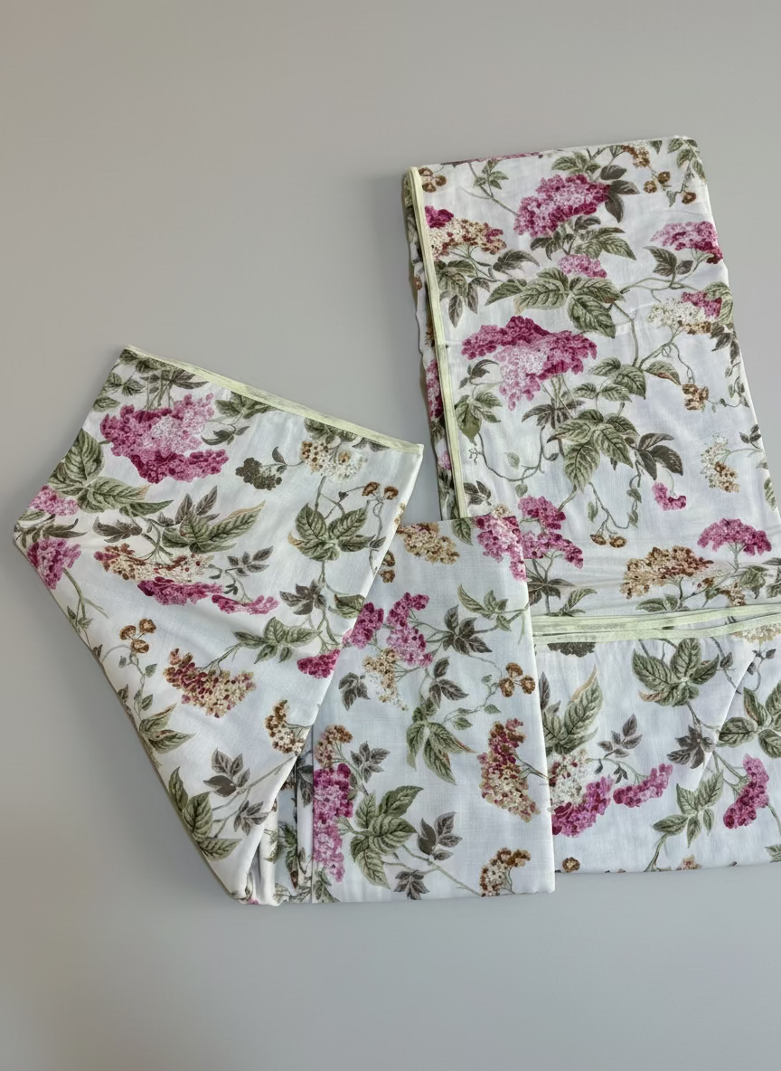 Single Bed Dohar - Pink Flower (Dispatch Time 24 Hours)