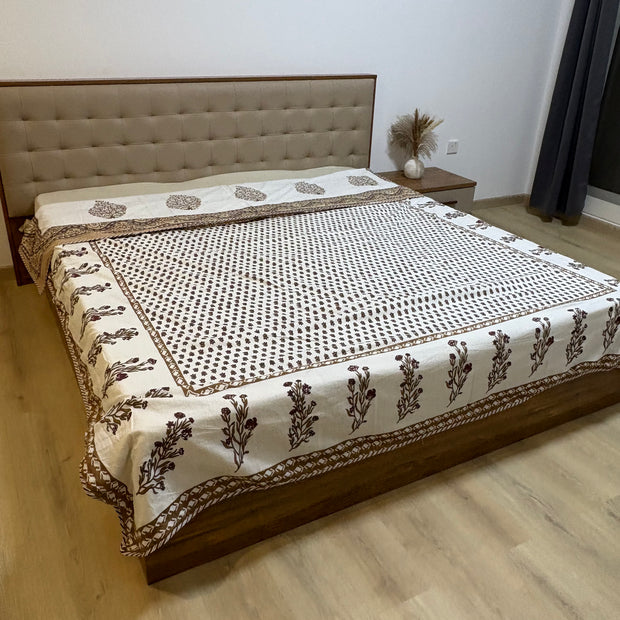 Sea Plant Double Bed Dohar | Lightweight & Soft | Jaipuri Cotton Layers