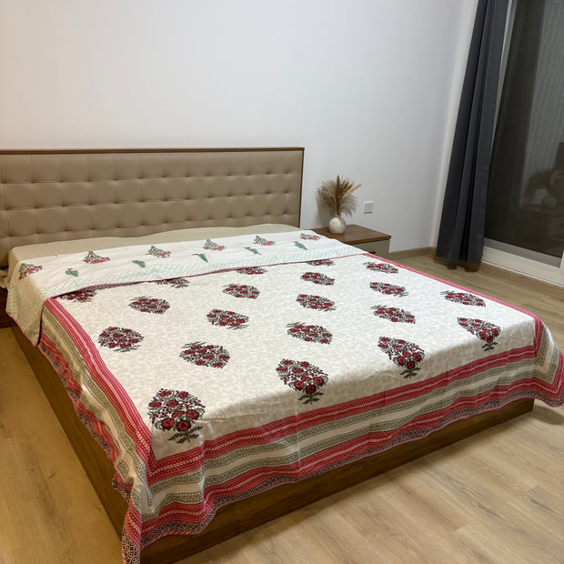 Double Bed Dohar - Red Rose (Dispatch Time 24 Hours)