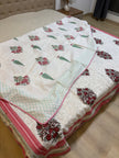 Noor Dohar - Reversible Pure Malmal Muslin Cotton Dohar AC Quilt - King Size, Block Print