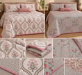 Phooljhar — Cascade of Blooms | Reversible Jaipuri Cotton Quilted Bedspread | Standard King Size | 2 Pillow Covers | Set