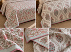 Vanya — Wildflower Garden – Standard King Size Reversible Jaipuri Cotton Quilted Bedspread | 2-Sided Design | 2 Pillow Covers | Set