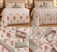 Zariya — A Floral Journey | Reversible Jaipuri Cotton Quilted Bedspread – Standard King Size | 2 - Pillow Covers | Set