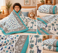 Safari Friends Reversible Kids Razai Blanket – Single Size (55 × 85 inches / 140 × 216 cm) | Dry Clean Only | 1 Piece