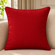 Jaipuri Ruby Gulal Solid Cotton Cushion Cover – 45 × 45 cm | Ruby Red | 1 Piece