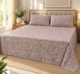 Rosewood Paisley Elegance – Super King Size Bedsheet (270 × 270 cm) | Floral Paisley Print | 3-Piece Set