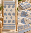 Neel Gajraj Jaipur Hand Block Printed Cotton Waffle Bath Towel – 145 × 70 cm | 1 Piece