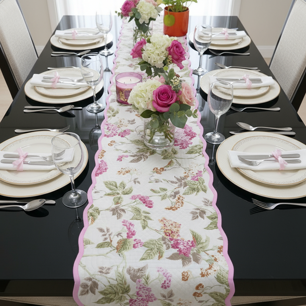 Lilac Bloom Quilted Table Runner Reversible – 40 * 180 cm