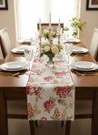 Crimson Garden Table Runner – 40x180 cm