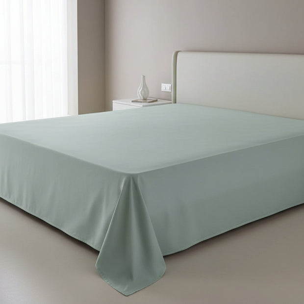 Dusty Sage Plain Percale Cotton Bedsheet – Super King Size Bedsheet (274 x 274 cm) | 100% Percale Cotton | Includes 2 Pillow Covers