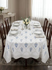 Classic Blue Paisley Table Cloth – 60 x 90 Inch | 100% Cotton | Elegant Dining Cover | Table Cloth
