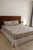 Blush Garden Floral – Fitted Sheet (210 x 200 + 30 cm) | 100% Cotton | All Around Elastic