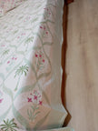 Palm Blossom – Block Print - Super King Size Bedsheet (274 x 274 cm) | 100% Jaipuri Cotton | Includes 2 Pillow Covers