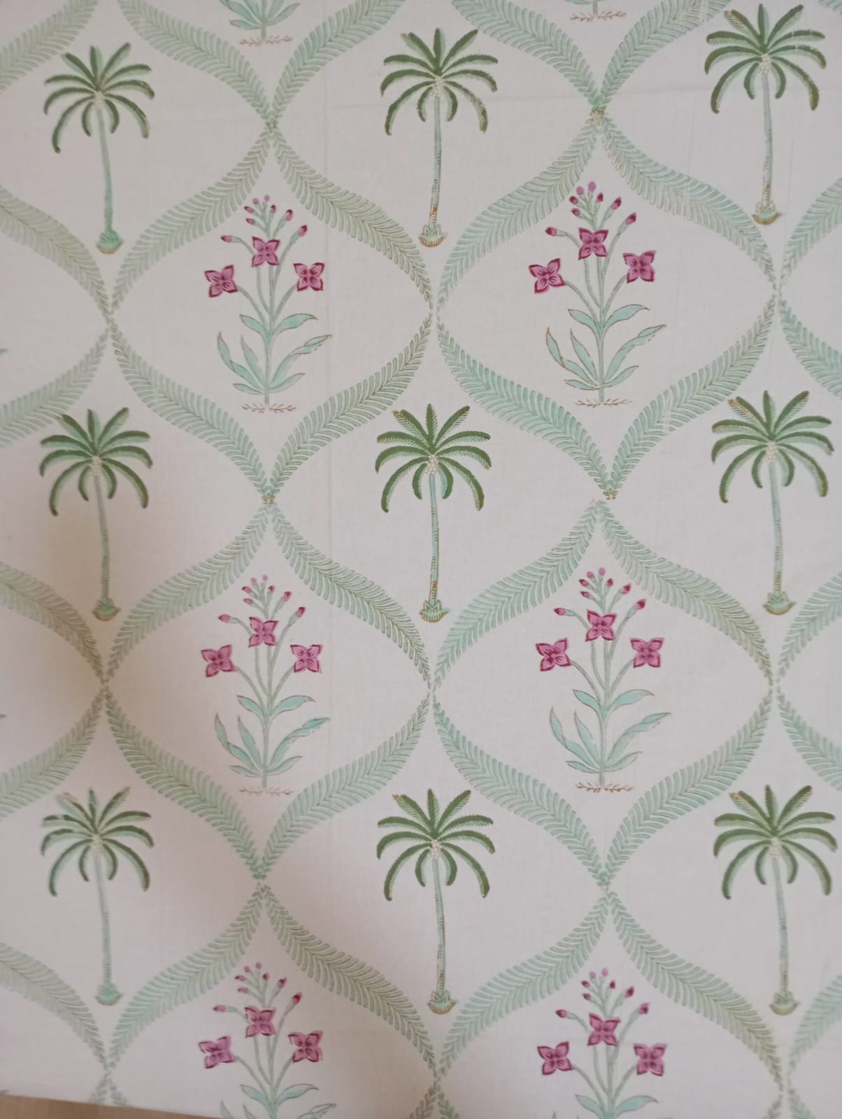 Palm Blossom – Block Print - Super King Size Bedsheet (274 x 274 cm) | 100% Jaipuri Cotton | Includes 2 Pillow Covers