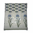 Blue Meadow Bloom – Block Print - Super King Size Bedsheet (274 x 274 cm) | 100% Jaipuri Cotton | Includes 2 Pillow Covers