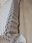 Blue Meadow Bloom – Block Print - Super King Size Bedsheet (274 x 274 cm) | 100% Jaipuri Cotton | Includes 2 Pillow Covers